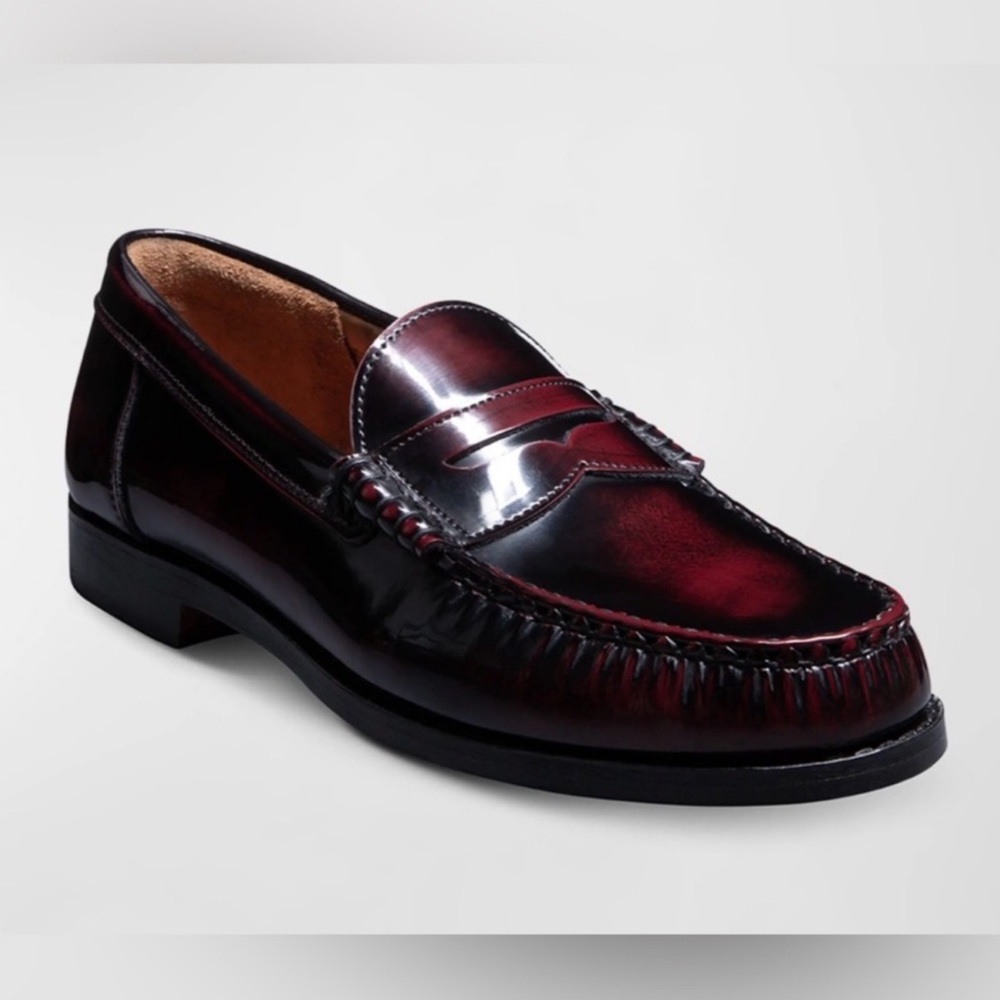 Allen Edmonds Men's Newman  Premium Leather Penny Loafers-Antique Burgundy 9.5